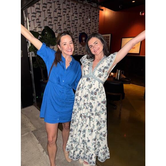 THAKOON Women's Blue Button Front Collared Tie Waist Mini Shirt Dress Size 14 - Picture 14 of 15